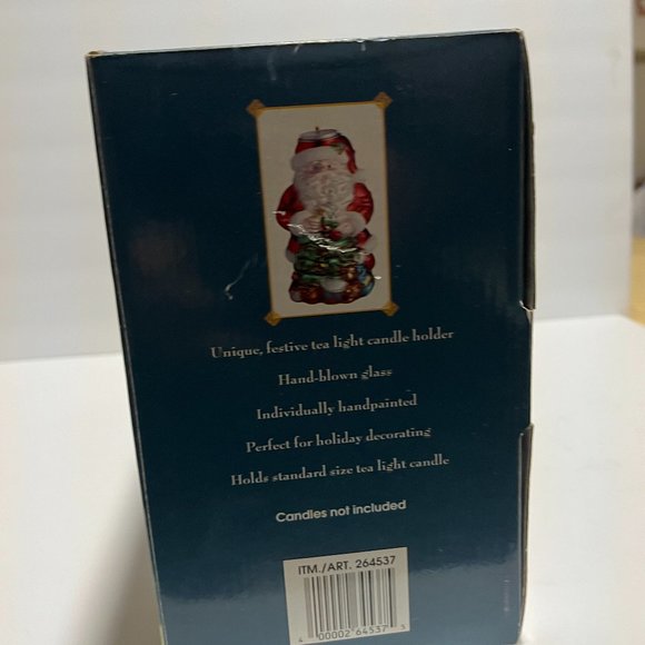 Christmas Ornament Tea Light Candle Set Traditions Hand blown glass Candle Ho… - Picture 3 of 3